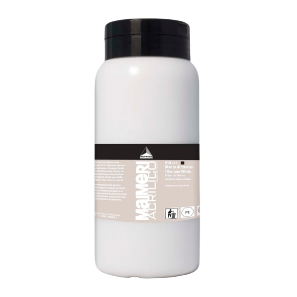 Akrylová barva Maimeri Acrilico 1 000 ml - Běloba titanová