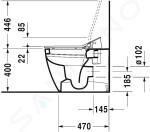 DURAVIT - ME by Starck Stojící WC pro SensoWash, bílá 2169590000