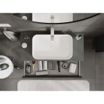 MEXEN/S - Rivel koupelnová skříňka pod umyvadlo 100 cm s deskou, 1 šuplík, reliéf , grafit mat 91A20-10023-1-BFC66