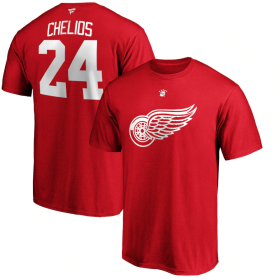 Fanatics Pánské Tričko Chris Chelios #24 Detroit Red Wings Name & Number T-Shirt - Red Velikost: L