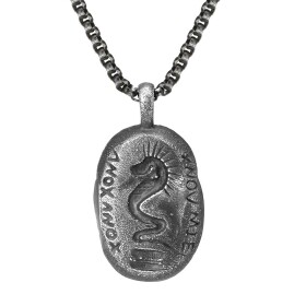 Ocelový náhrdelník Neptuno - medailon s hadem, 50 cm Vintage