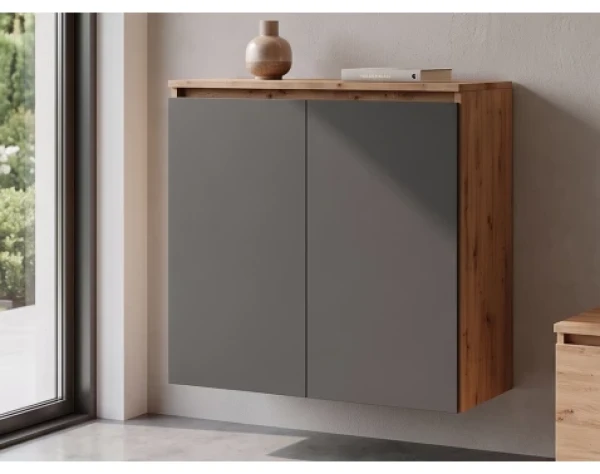 Nástěnná skříňka Asko Living, 75 cm, dub artisan/antracit
