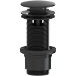 CERANO Umyvadlová výpusť - 5/4“ click-clack s přepadem - plast - 67/82mm - černá matná