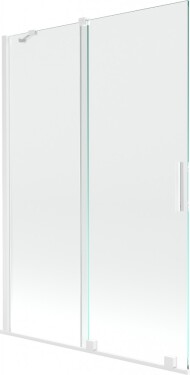MEXEN/S - Velar Dvoukřídlá posuvná vanová zástěna 120 x 150 cm, transparent, bílá 896-120-000-01-20