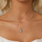 Stříbrný dvojitý náhrdelník Cristy 1 ct MOISSANITE + CERTIFIKÁT, Stříbrná 40 cm + 5 cm (prodloužení) certifikát GRA, hadřík na čištění stříbra, dárková krabička