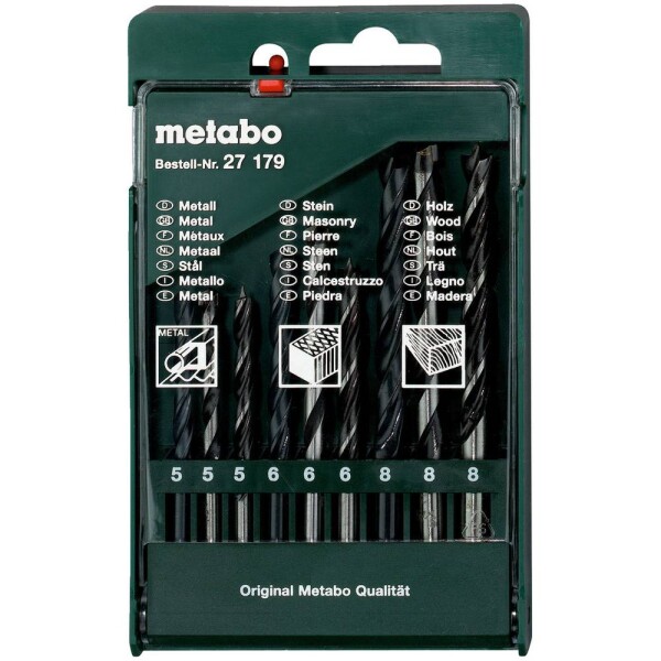 Metabo 627179000 sada spirálových vrtáku do kovu 9dílná 5 mm, 6 mm, 8 mm 1 ks