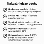 Erga Snake, hladká sprchová hadice 150 cm, Anti-Twist, stříbrná matná, ERG-YKA-BP.SNAKE-CHR