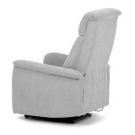Polohovací křeslo s elektrickým ovládáním, potah stříbrná látka