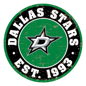 Mustang Cedule Dallas Stars NHL 22" Round Distressed Logo