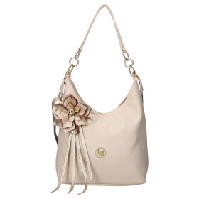 Elegantní dámská koženková kabelka na rameno LB Susan, béžová