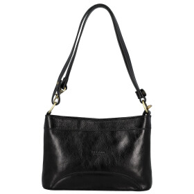Módní dámská kožená kabelka na rameno Delami Vera Pelle Darlin, černá