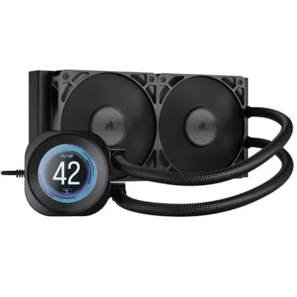 Corsair NAUTILUS 240 RS LCD černá / 2x 120mm / LCD / 36dB / 420-2100 RPM / 72.8CFM / Intel + AMD (CW-9061031-WW)