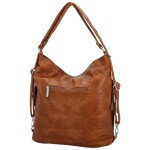 Trendy dámský koženkový kabelko-batoh Lambros, hnědý
