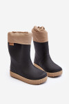 Dětské Holínky S Podšívkou Snow Wave Gokids 981 Černo-Beige 22/23