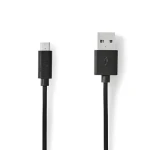 Nedis USB 2.0 kabel USB-A - Micro-B černá / Kabel USB / 0,5 m / 480 Mbps / 10 W (CCGL60500BK05)
