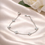 Náramek se zirkony Clara - chirurgická ocel, Stříbrná 16 cm + 4 cm (prodloužení)