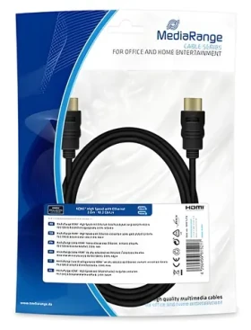 MediaRange / HDMI kabel / High Speed + Ethernet / 2 m / 10,2 Gbit/s / zlacené konektory (MRCS210)