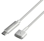 LogiLink USB-C na MagSafe 2 stříbrná / Napájecí kabel / 1,8 m / USB PD 87 W (PA0226)