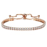 Náramek Swarovski Elements Cianoti Gold, Bílá/čirá 14 cm + 9 cm (prodloužení)