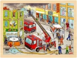 GOKI Dřevěné puzzle Hasiči
