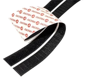 Velcro nalepovací páska se suchým zipem černá / Páska se suchým zipem / 20 mm / 5 m (VEL-EC60217)