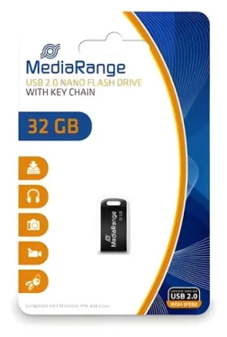 MediaRange Nano 32GB černá / Flash disk / USB 2.0 / čtení 15 MB/s / zápis 5 MB/s (MR922)