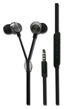 2GO In-Ear Luxury Zipper-Style antracitová / Sluchátka do uší s mikrofonem / 3,5 mm jack / drátová (794476)