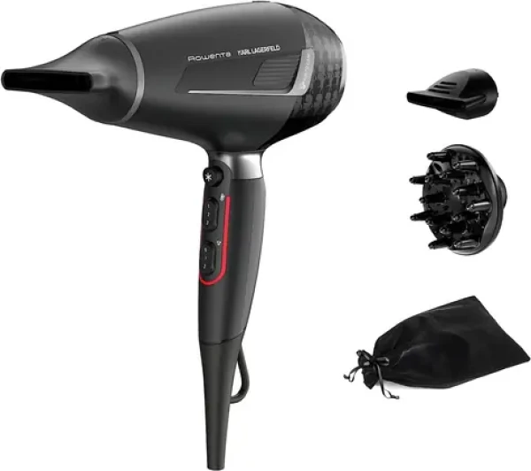 Rowenta KARL LAGERFELD K/ Pro Stylist CV888L černá/ fén na vlasy / 2200 W / studený vzduch / 3 teploty / 2 rychlosti (CV888L)