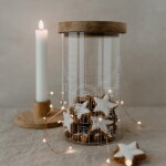 Eulenschnitt Skleněná dóza s víkem Houses 1,4 l, čirá barva, sklo, dřevo