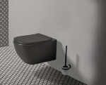 IDEAL STANDARD - IOM WC štětka nástěnná s držákem, černá/satinované sklo A9119XG