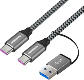 PremiumCord USB-C černá / Datový kabel / USB 3.2 GEN 2x2 / 20Gbit/s / 5A 100W / 2m (ku31cq2)