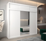 Šatní skříň Abi T1 s nástavcem Barva korpusu: Bílá, Rozměry: 250 cm, Dveře: Dub artisan
