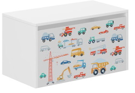 DumDekorace Dětský úložný box s motivem nákladního auta – 40 × 40 × 69 cm
