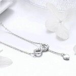 Stříbrný řetízek s přívěskem Nekonečná láska - stříbro 925/1000, Stříbrná 38 cm + 7 cm (prodloužení)