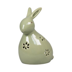 Det Gamle Apotek Keramický svícen Happy Easter Bunny Green Menší, zelená barva, keramika