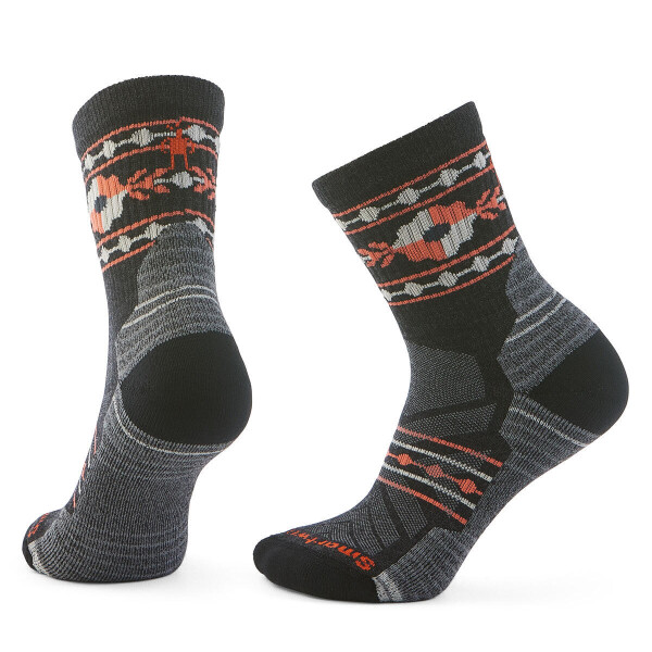 Dámské merino turistické ponožky SMARTWOOL Women's Hike Light Cushion Retro Floral, Charcoal velikost: 38-41 (M)