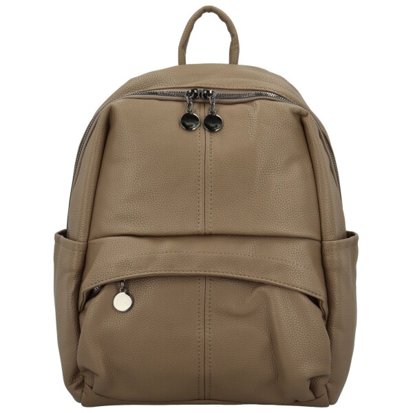 Trendy dámský koženkový kabelko-batoh Toska, tmavě béžový