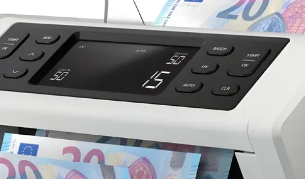 Safescan 2210 G2 bílá / Počítačka bankovek / UV detekce / 1000 bankovek za minutu / LCD displej (115-0708)