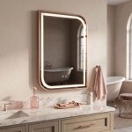 REA - Zrcadlo LED ZONE 70x50 BRUSH ROSE GOLD HOM-00304