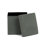 Taburet s úložným prostorem, zelená manšestrová látka