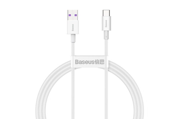 Baseus napájecí kabel CATYS-02 USB-A na USB-C 66W - 1 metr, bílý