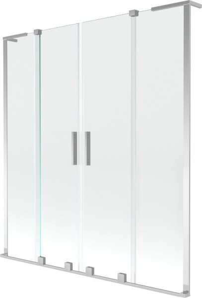MEXEN/S - Velar L Duo dvoukřídlá posuvná vanová zástěna 140 x 150, transparent, chrom 896-140-003-02-01