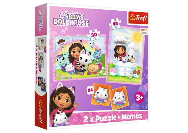 Mamido Puzzle a Pexeso Gabby s kočkou Trefl