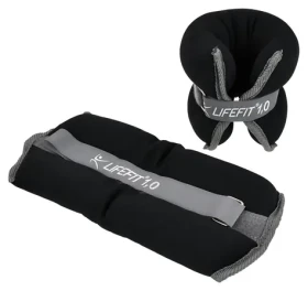 Lifefit S2 2x1,0kg černá / Neoprenová zátěž / Kotník a zápěstí / Pár / Suchý zip