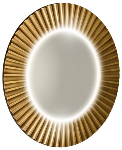 SAPHO - PRIDE STRIP kulaté zrcadlo s LED osvětlením v rámu ø 90cm, bronz PD954