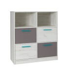 FRONTI Komoda REST R04 dub craft bílá / šedá