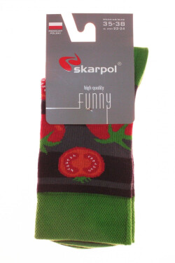 Obrázkové ponožky 80 Funny tomato - Skarpol šedá 35/38