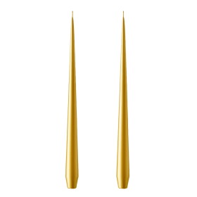 Ester & erik Svíčka Taper 32 cm – 90 Gold Metallic – set 2 ks, zlatá barva, vosk