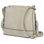 Módní dámská koženková crossbody kabelka Vaios, světle šedá