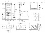GEBERIT - Duofix Set předstěnové instalace, klozetu D-Code a sedátka softclose, tlačítko Sigma50, alpská bílá SANI11CP3107